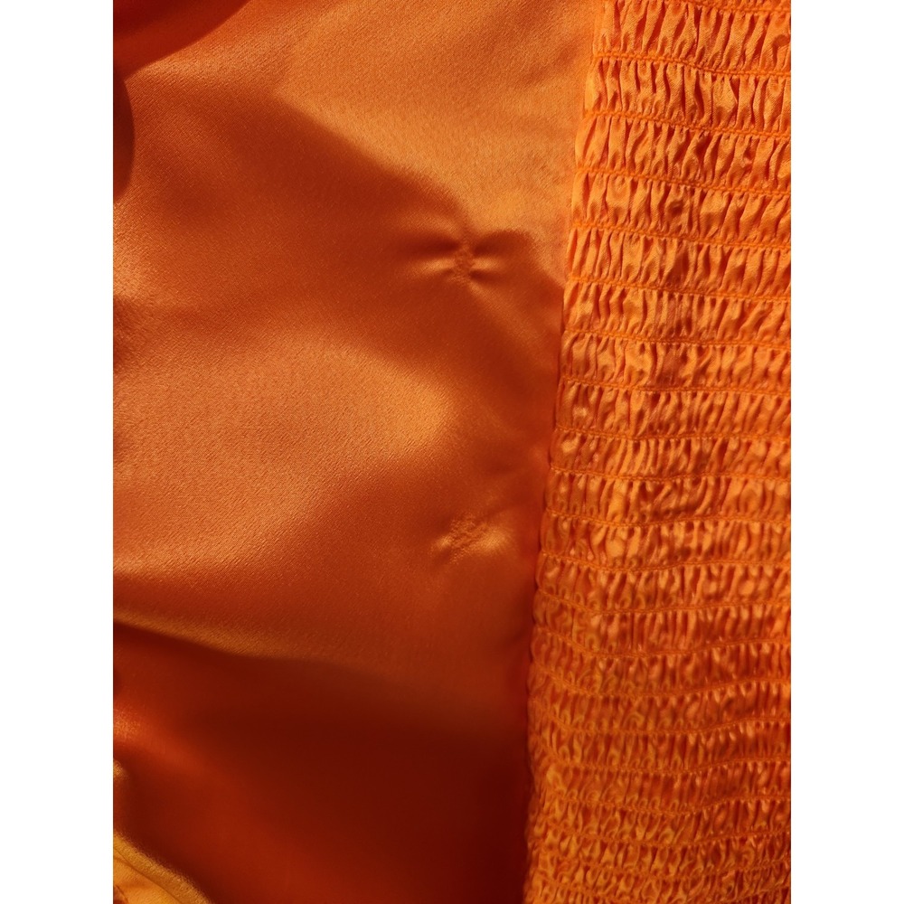 WILD FABLE Tangerine‎ Orange  Draped Neckline Ruched Mini Dress Medium - Picture 6 of 9